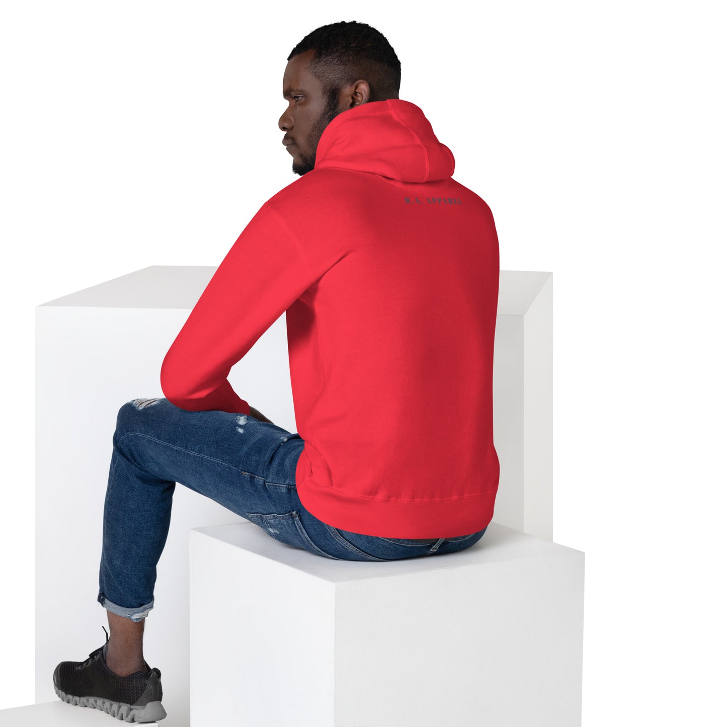Image 26 of Vintage Black Urban Hoodie - Left Placement, size M, with Urban artwork visible in back view.