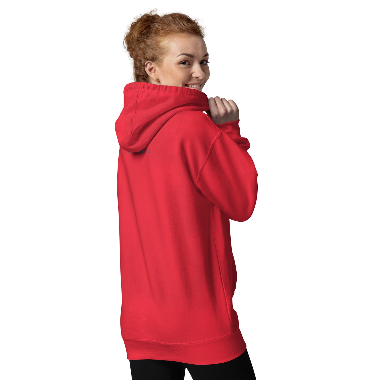 Noir Edge Hoodie - Left Placement image 28 in Vintage Black, size XL, showing back view for the Elegant Edge design.