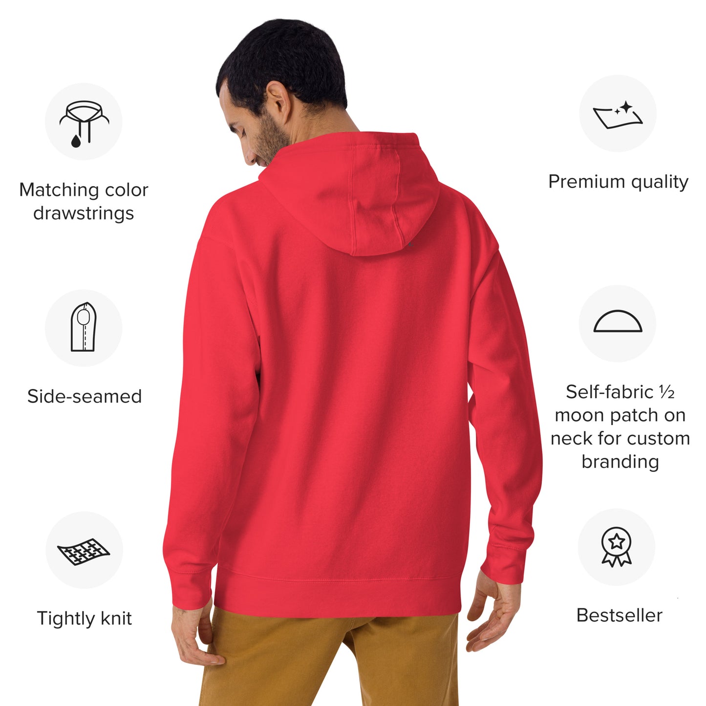 After Five Hoodie - Left Placement image 18: selected colour version with back view of the 5 O'Clock range.