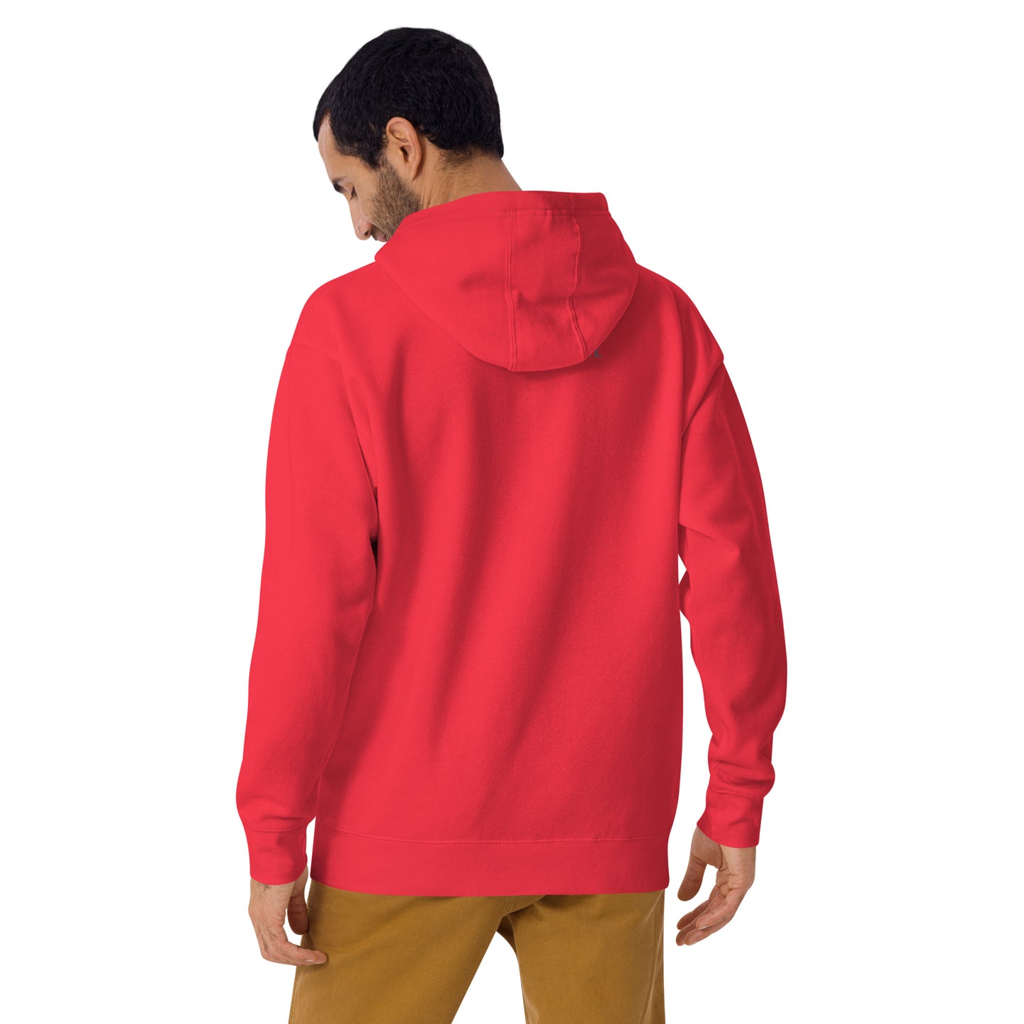 Image 56 of Team Red Spectral Hoodie - Left Placement, size M, with Ghosts artwork visible in back view.
