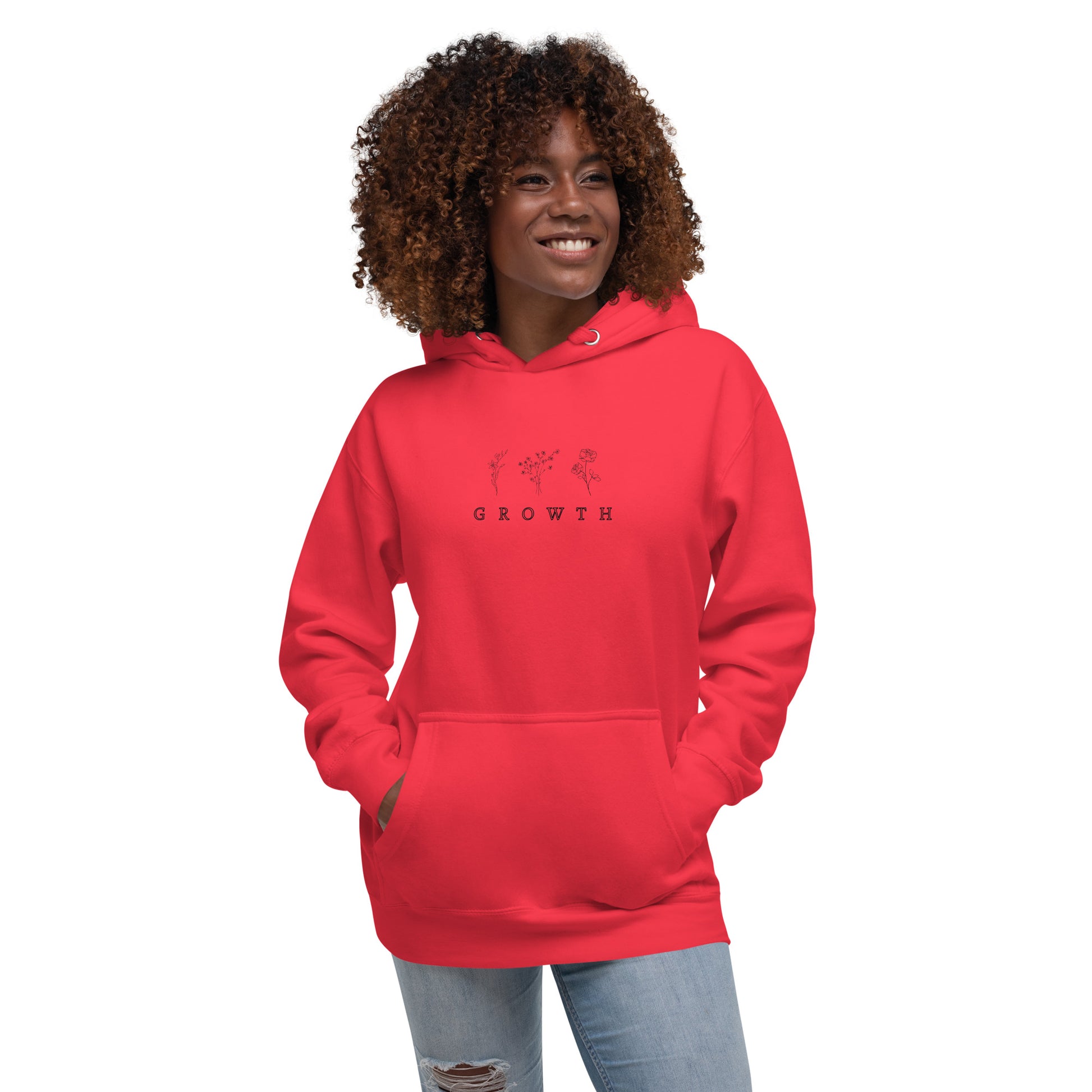 Image 53 of Bone Growthline Hoodie - Left Placement, size S, with Growth artwork visible in front view.
