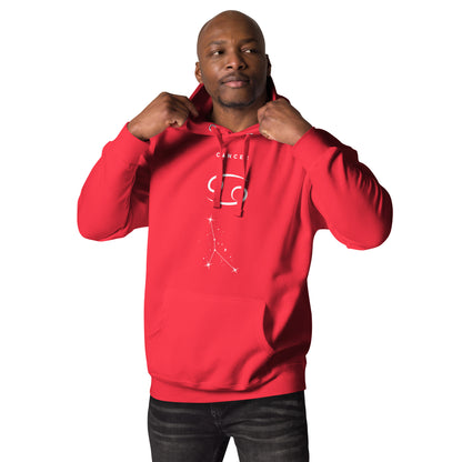 Image 19 of Charcoal Heather Moonhaven Hoodie, size S, with Cancer artwork visible in front view.