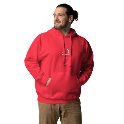 Image 28 of Purple Balance Court Hoodie - Left Placement, size XL, with Libra artwork visible in front view.