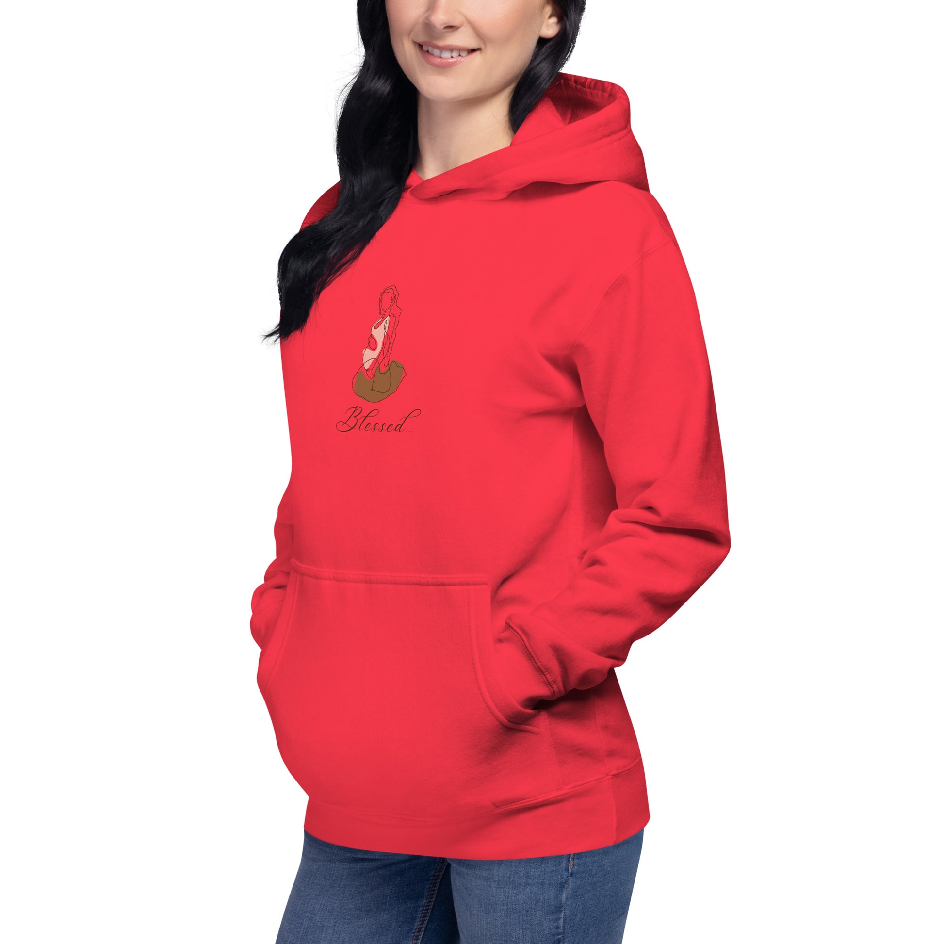 Grace Mark Hoodie - Left Placement image 42 in Purple, size 3XL, showing front view, left-side angle for the Blessed design.