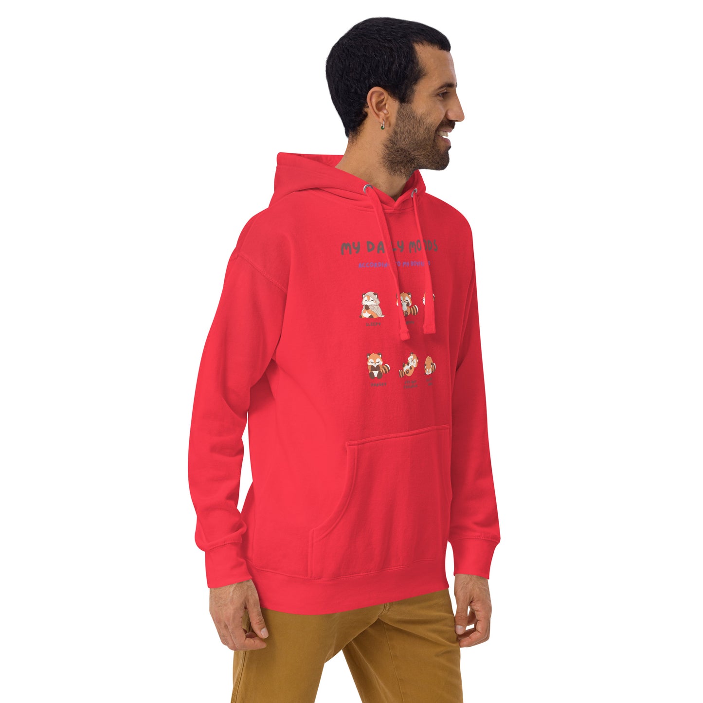 Mood Diary Hoodie - Left Placement image 55 in Bone, size L, showing front view, right-side angle for the My Daily Moods design.