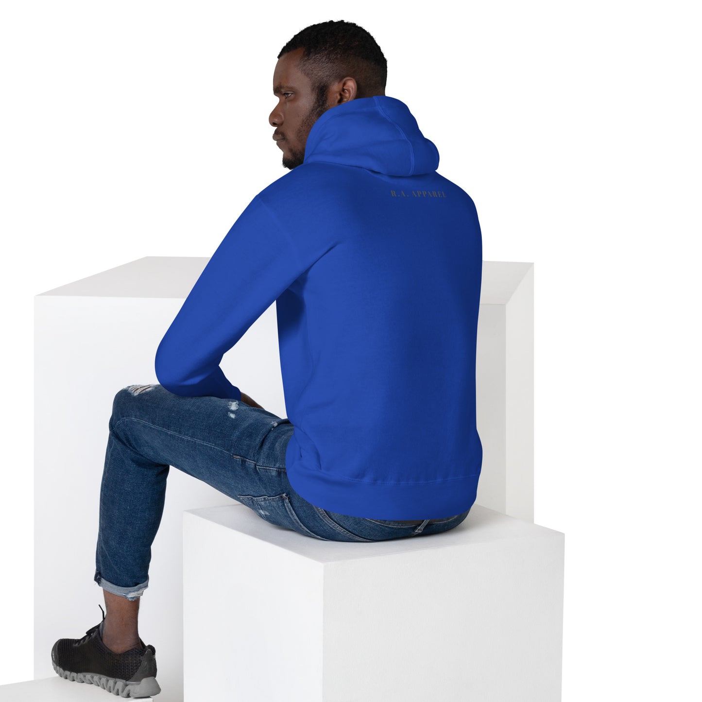 Urban Hoodie - Left Placement by R.A. Apparel, image 16, back view, Maroon, size XL, left placement.