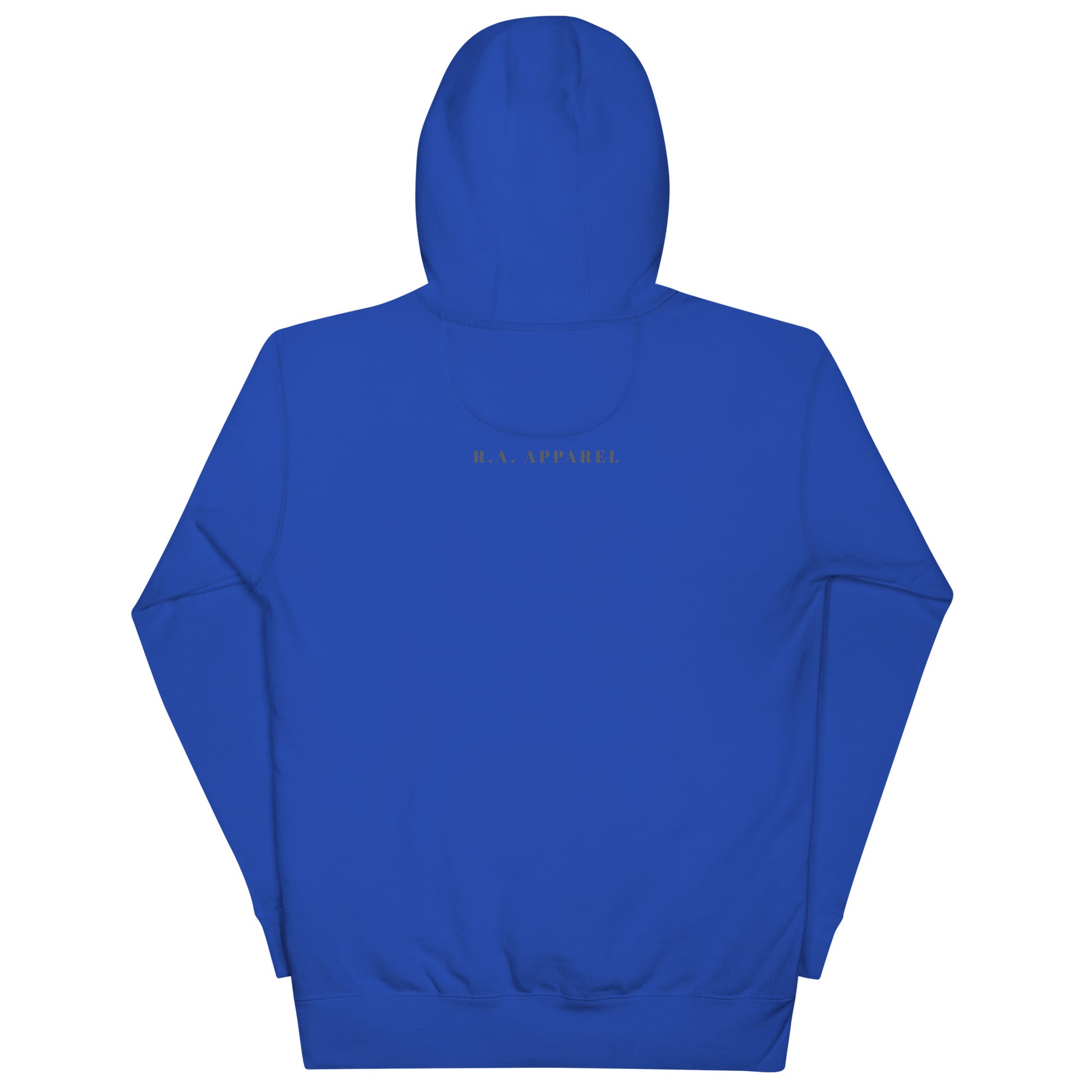 Astral Circle Hoodie - Left Placement by R.A. Apparel, image 16, back view, Maroon, size XL, left placement.
