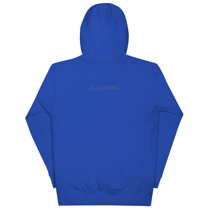 Astral Circle Hoodie - Left Placement by R.A. Apparel, image 16, back view, Maroon, size XL, left placement.