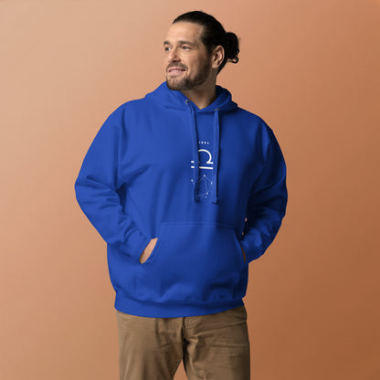 Image 18 of Vintage Black Balance Court Hoodie - Left Placement, size M, with Libra artwork visible in front view.