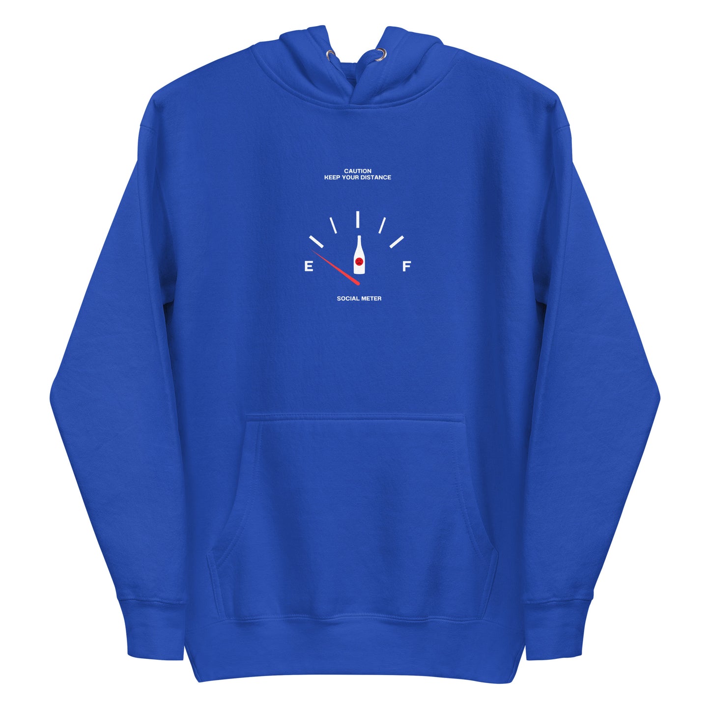 Social Static Hoodie - Left Placement image 13 in Charcoal Heather, size S, showing front view for the Social Meter design.