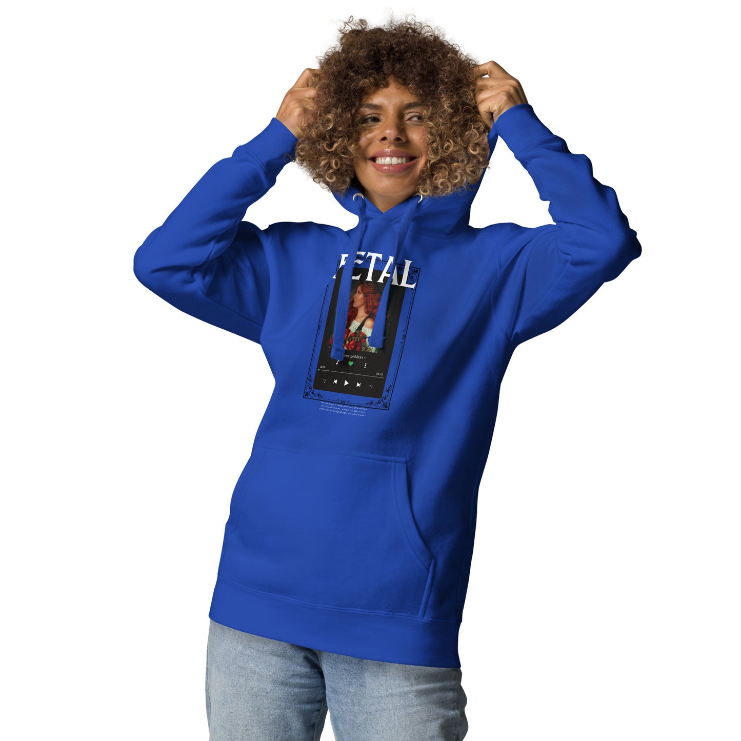 Petaline Hoodie - Left Placement 52 by R.A. Apparel, image 15, front view, Maroon, size L, left placement.