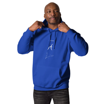 Tideborn Hoodie - Left Placement image 15 in Maroon, size L, showing front view for the Pisces design.