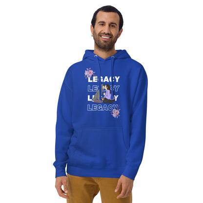 Heirloom Hoodie - Left Placement product image 25 in Purple, size S, with front view and left placement.