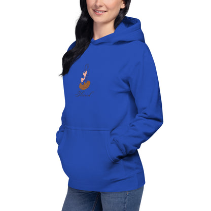 Image 27 of Vintage Black Grace Mark Hoodie - Left Placement, size L, with Blessed artwork visible in front view, left-side angle.