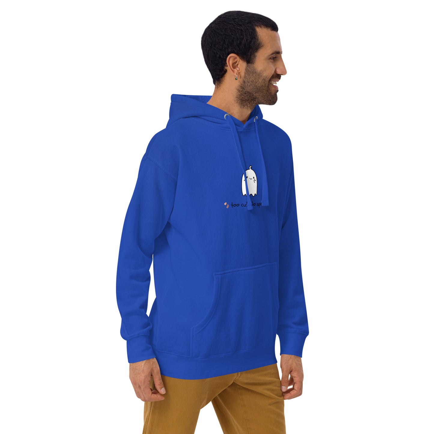 Cute Haunt Hoodie - Left Placement product image 36 in Team Royal, size 3XL, with front view, right-side angle and left placement.