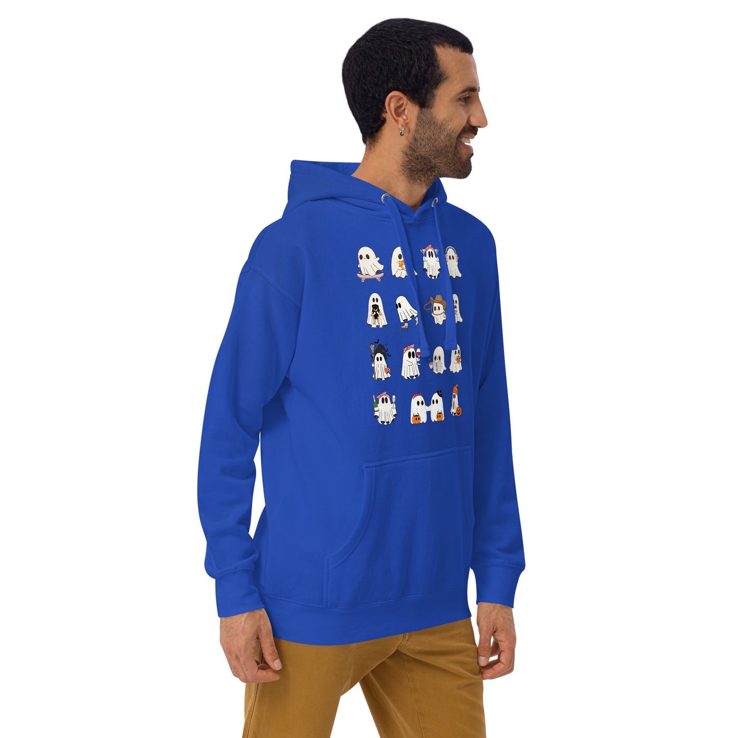 Spectral Hoodie - Left Placement by R.A. Apparel, image 36, front view, right-side angle, Team Royal, size 3XL, left placement.