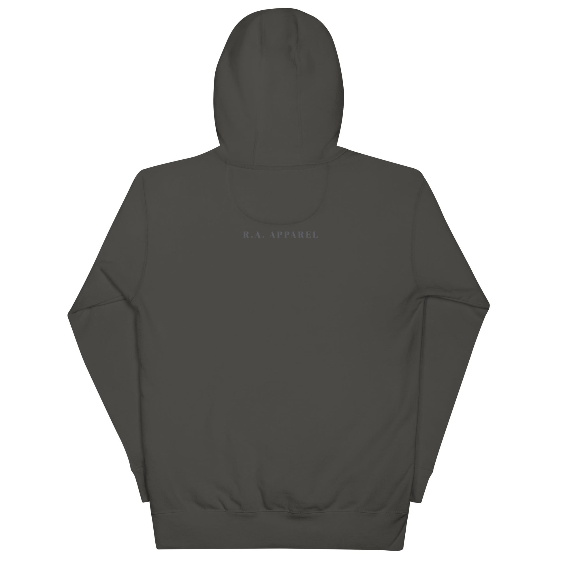 Astral Circle Hoodie - Left Placement image 24 in Charcoal Heather, size 3XL, showing back view for the Zodiac design.