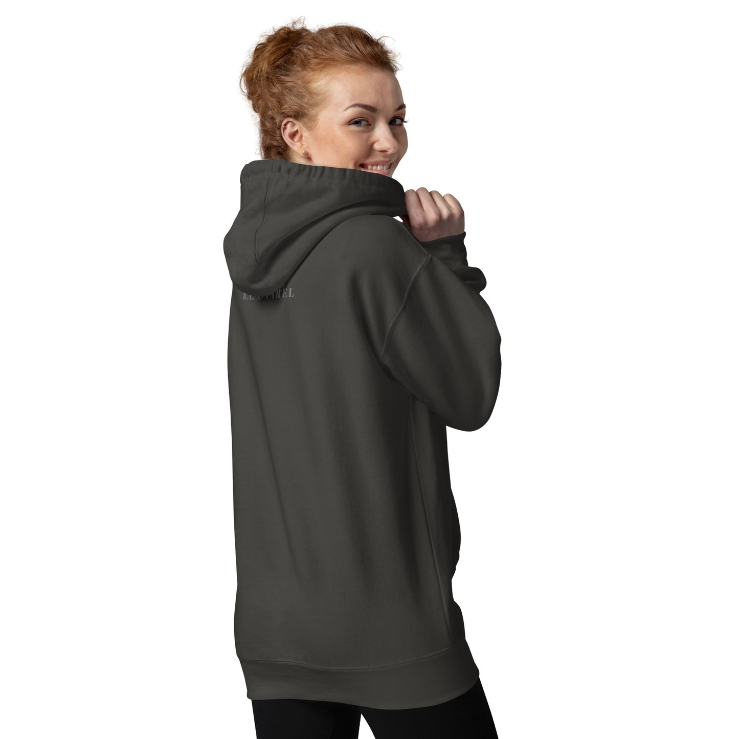 Image 26 of Vintage Black Noir Edge Hoodie - Left Placement, size M, with Elegant Edge artwork visible in back view.