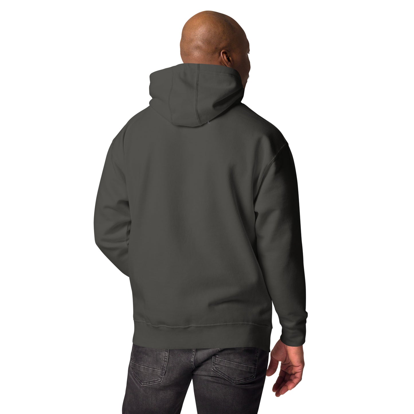 Noelle Hoodie - Left Placement product image 22 in Charcoal Heather, size XL, with back view and left placement.