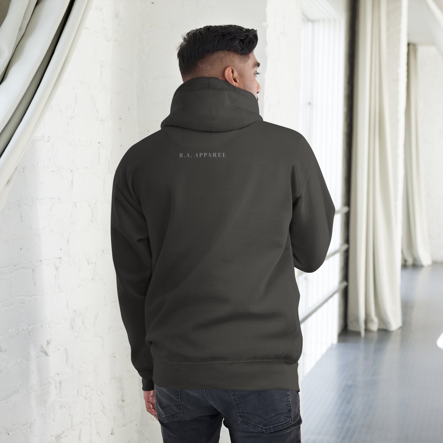 Fearless Hoodie - Left Placement by R.A. Apparel, image 26, back view, Team Royal, size S, left placement.