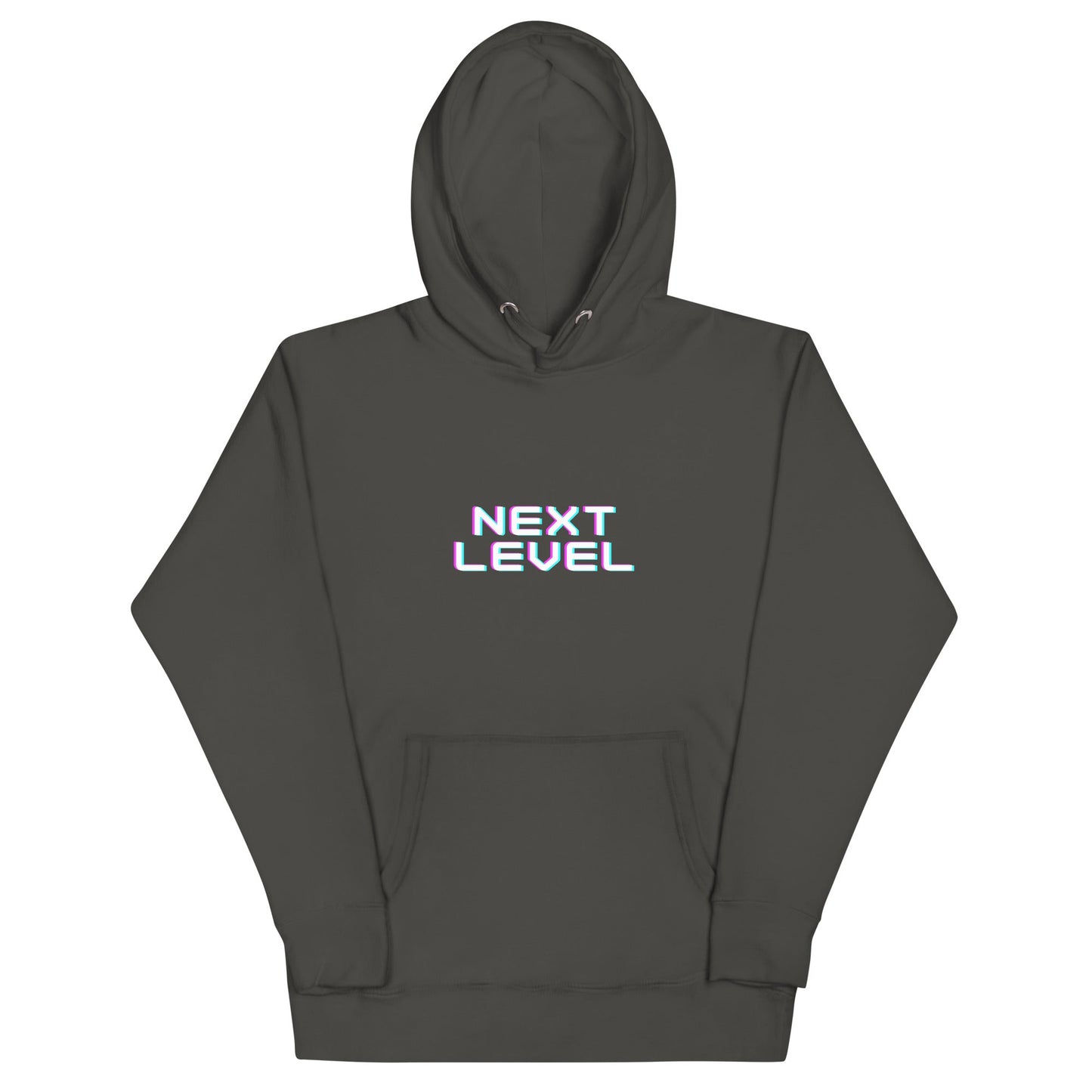 Image 4 of Black Ascender Hoodie - Left Placement, size XL, with Next Level artwork visible in front view.