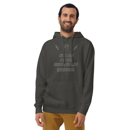 Workrate Hoodie - Left Placement image 23 in Charcoal Heather, size 2XL, showing front view for the Hustle Hard design.