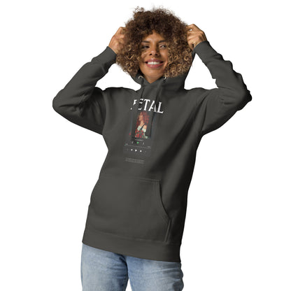 Petaline Hoodie - Left Placement 52 by R.A. Apparel, image 23, front view, Charcoal Heather, size 2XL, left placement.