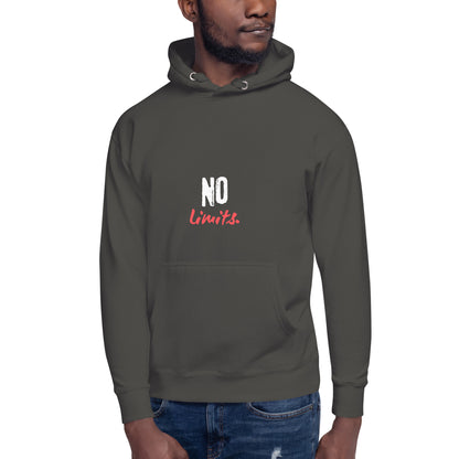 Limitless Hoodie - Left Placement image 21 in Vintage Black, size L, showing front view for the No Limits design.