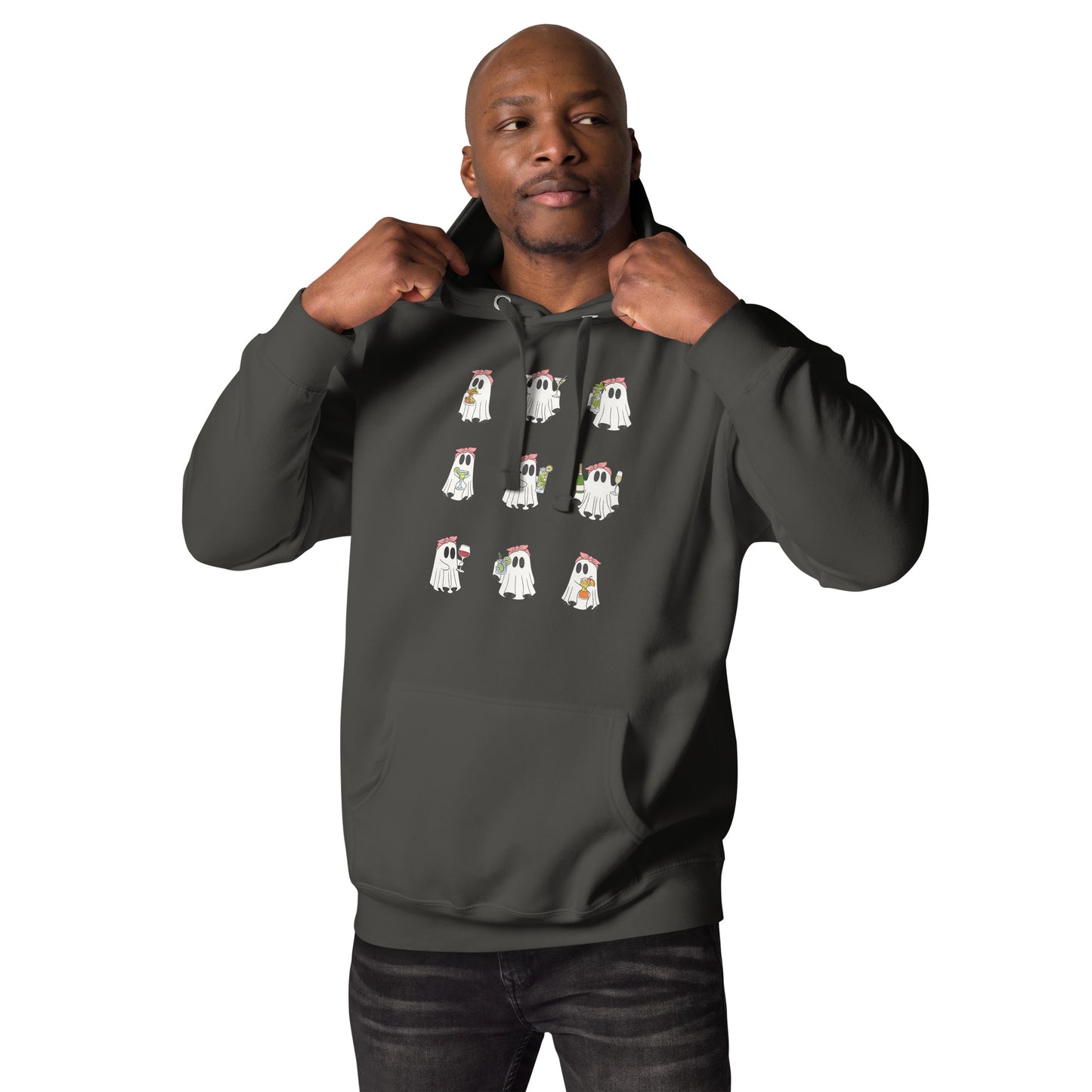 Image 25 of Purple Little Haunts Hoodie - Left Placement, size S, with Ghosties 1 artwork visible in front view.