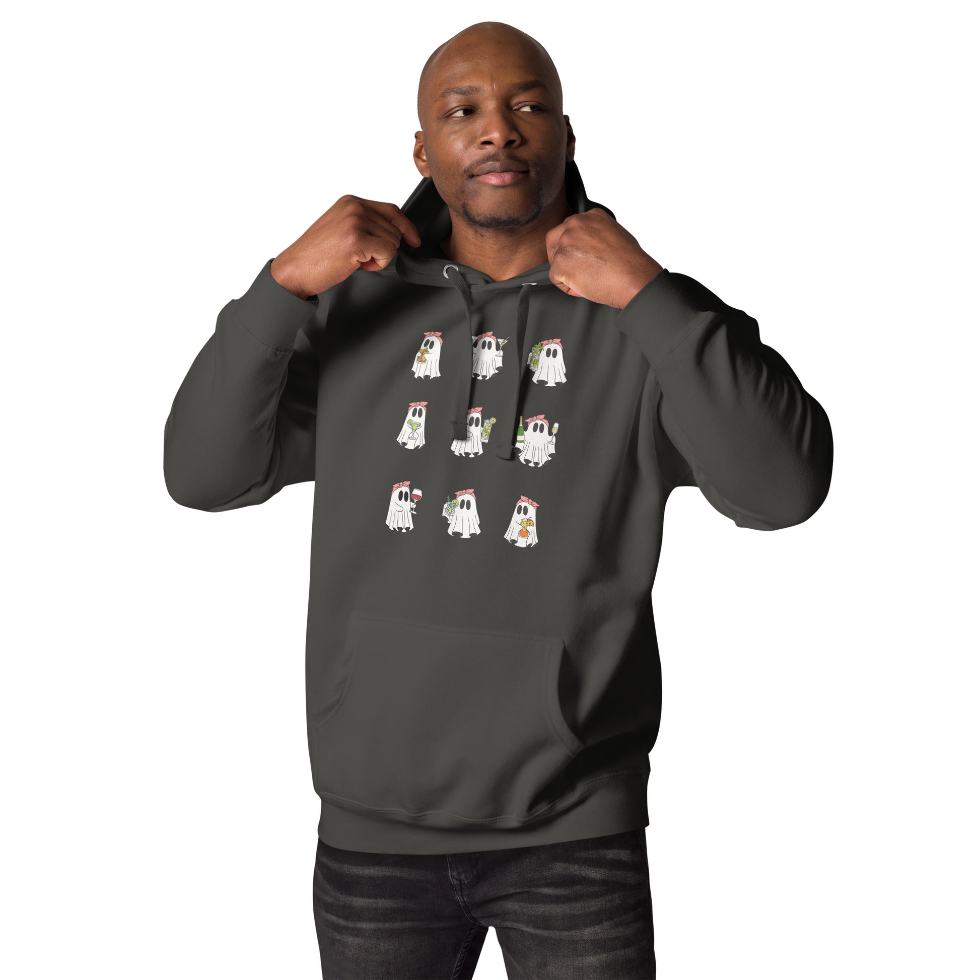 Image 25 of Purple Little Haunts Hoodie - Left Placement, size S, with Ghosties 1 artwork visible in front view.