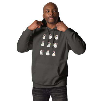 Image 25 of Purple Little Haunts Hoodie - Left Placement, size S, with Ghosties 1 artwork visible in front view.