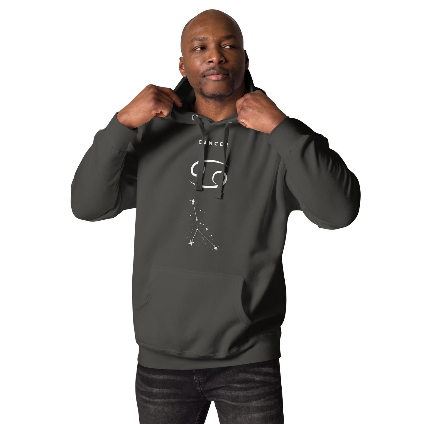 Moonhaven Hoodie product image 9 in Navy Blazer, size L, with front view and design placement.