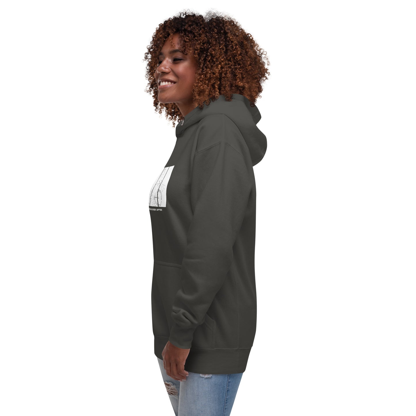 Ever After Hoodie - Left Placement image 51 in Team Red, size L, showing front view, left-side angle for the Happily Ever After design.