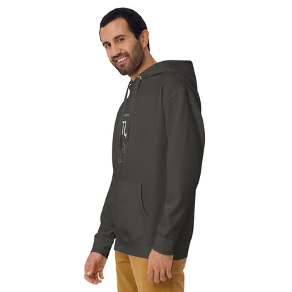 Sabletide Hoodie - Left Placement image 18 in Charcoal Heather, size L, showing front view, left-side angle for the Scorpio design.