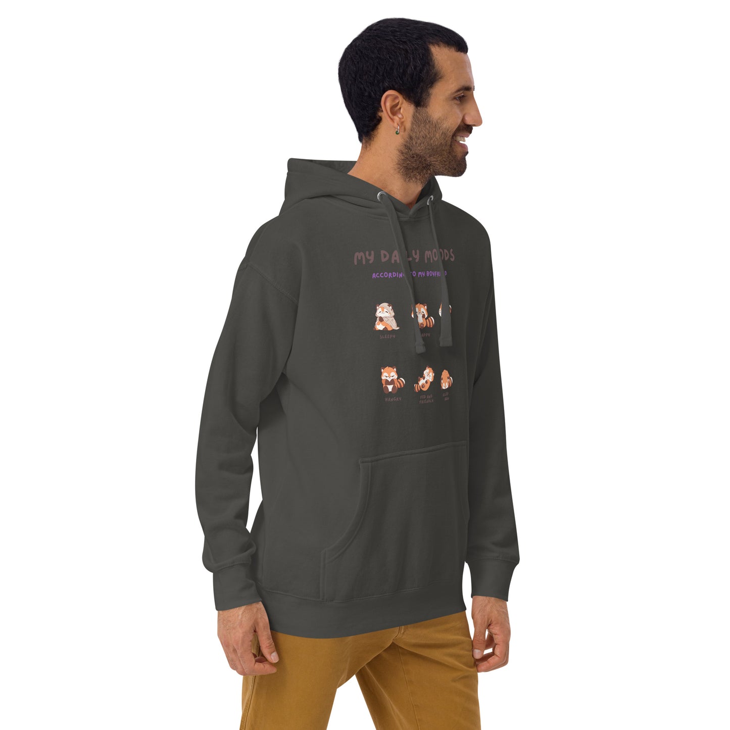 Mood Diary Hoodie - Left Placement by R.A. Apparel, image 51, front view, right-side angle, Sky Blue, size L, left placement.