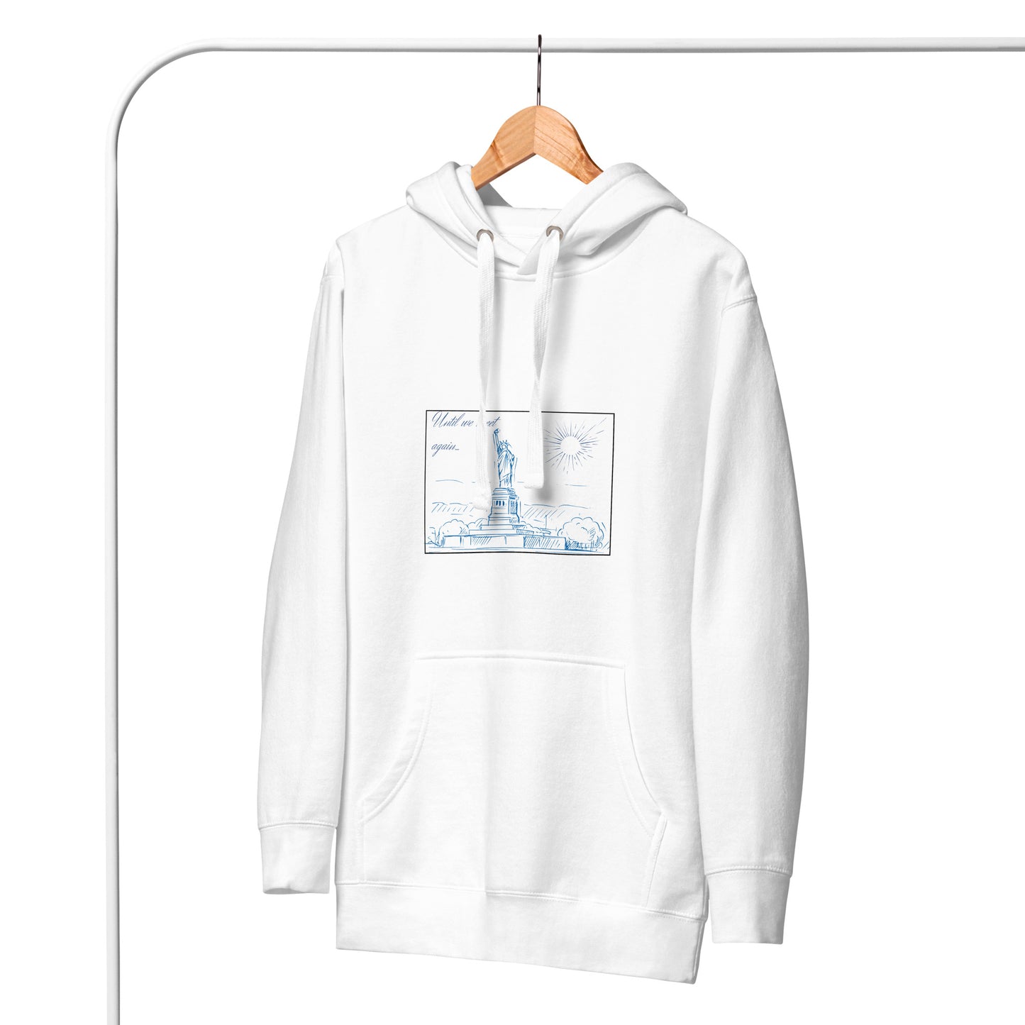 Image 2 of Black Farewell Bloom Hoodie - Left Placement, size M, with Until We Meet Again artwork visible in front view.