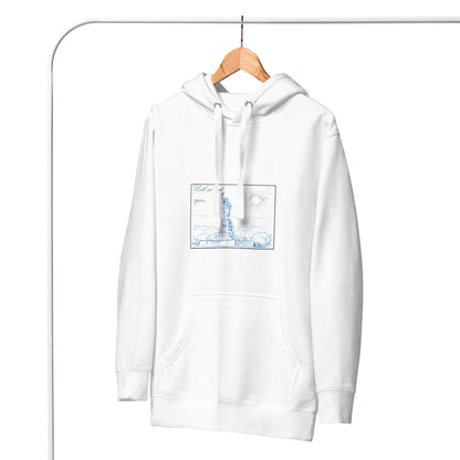 Image 2 of Black Farewell Bloom Hoodie - Left Placement, size M, with Until We Meet Again artwork visible in front view.