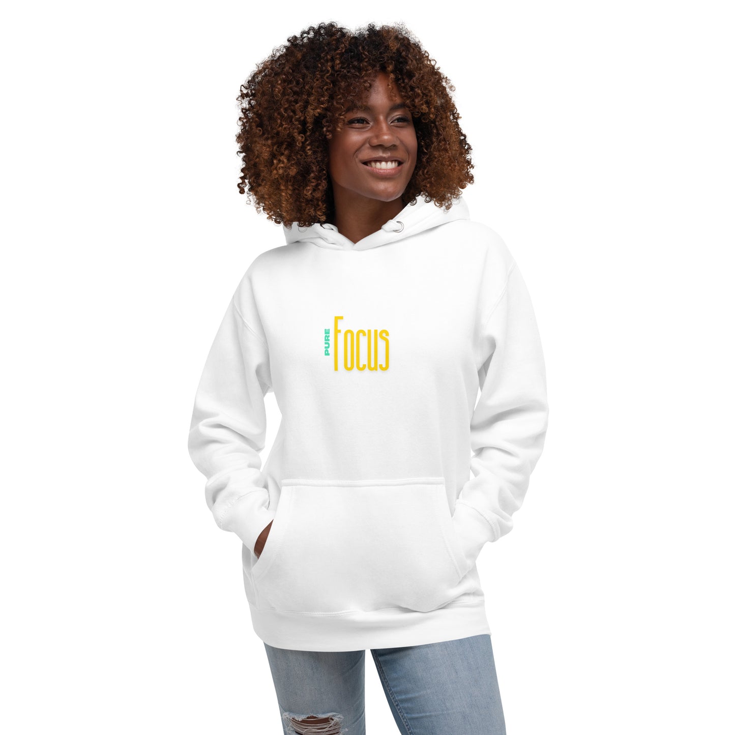 Focusline Hoodie - Left Placement by R.A. Apparel, image 1, front view, Black, size S, left placement.