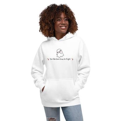 Image 1 of Maroon Boo Luxe Hoodie - Left Placement, size S, with Fa Boo Lous artwork visible in front view.