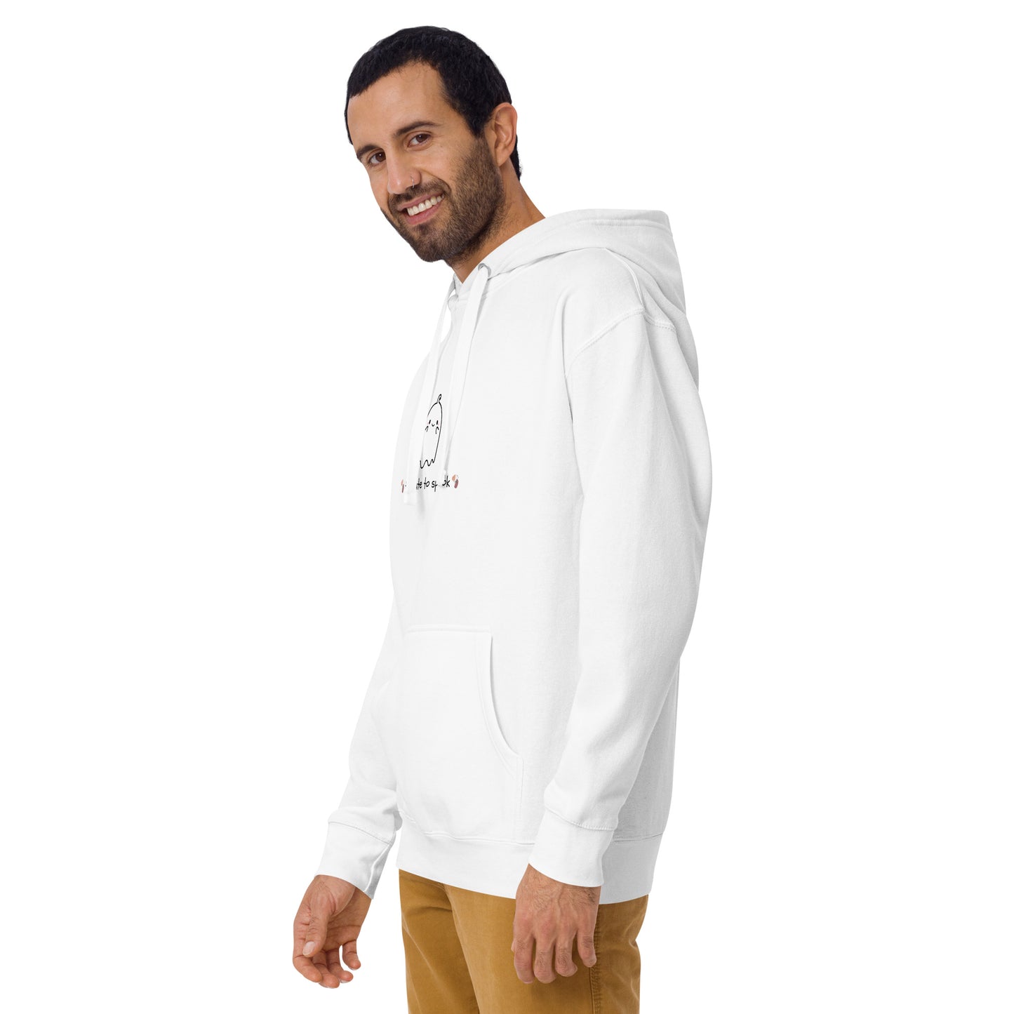 Cute Haunt Hoodie - Left Placement image 3 in Black, size L, showing front view, left-side angle for the Too Cute to Spook design.