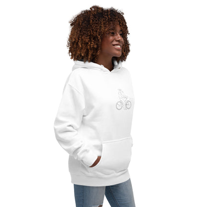 Image 4 of Black Ever After Hoodie - Left Placement, size XL, with Happily Ever After artwork visible in front view, right-side angle.