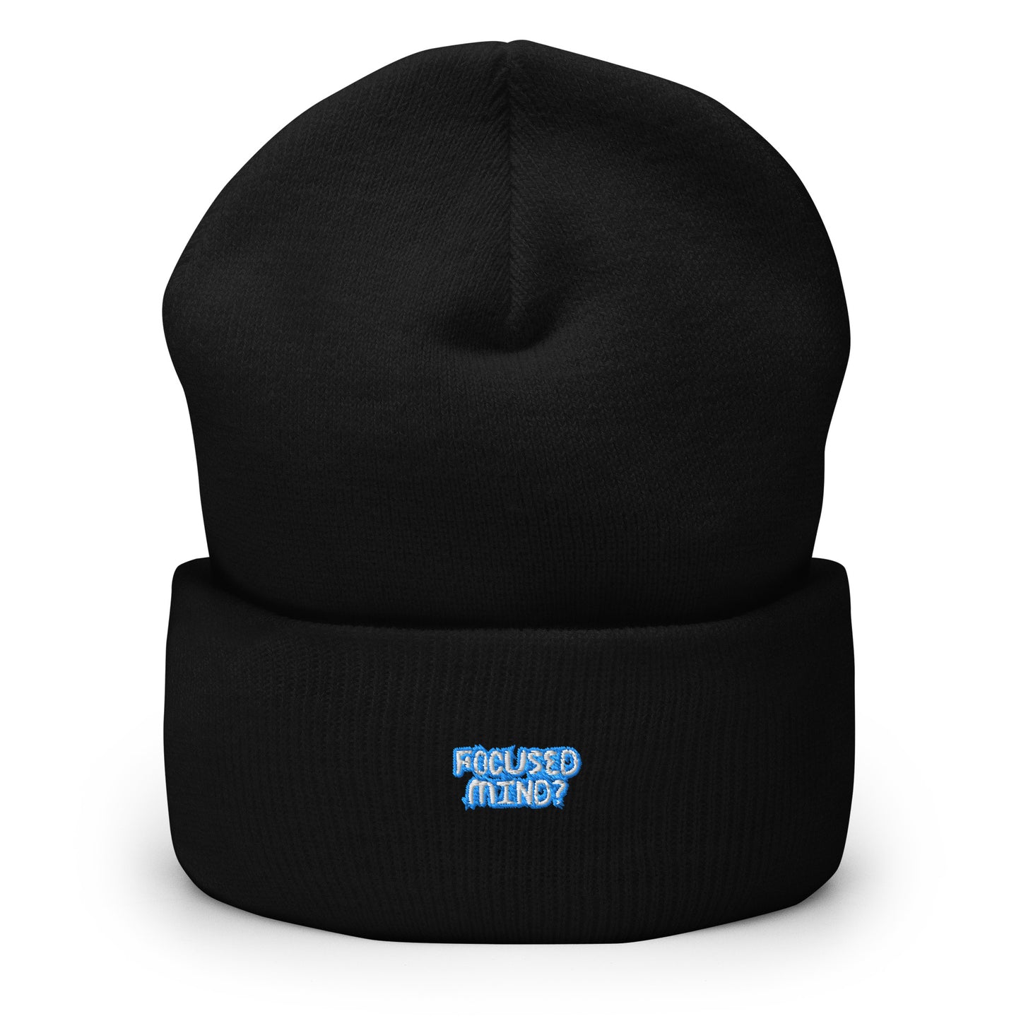 Mindstate Beanie - Left Placement by R.A. Apparel, image 1, front view, Black, left placement.