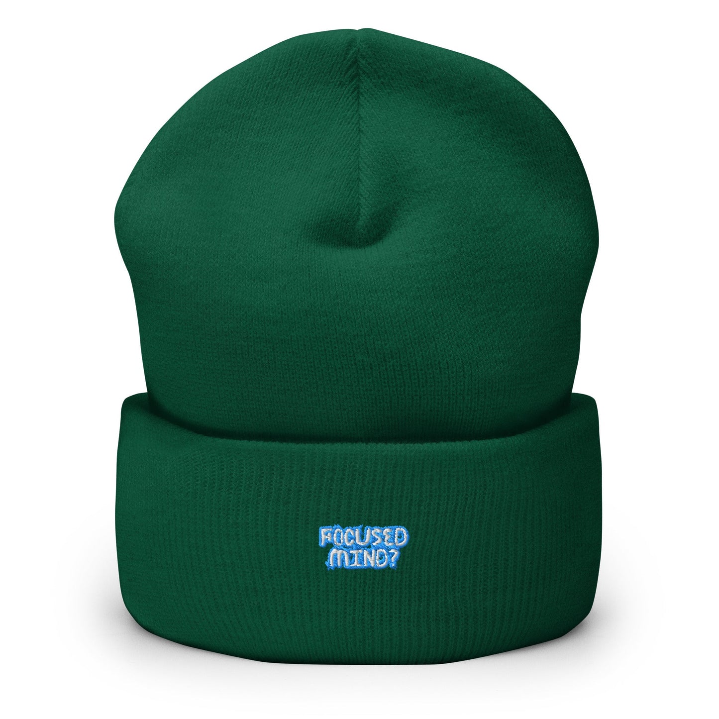 Mindstate Beanie - Left Placement by R.A. Apparel, image 8, front view, Spruce, left placement.