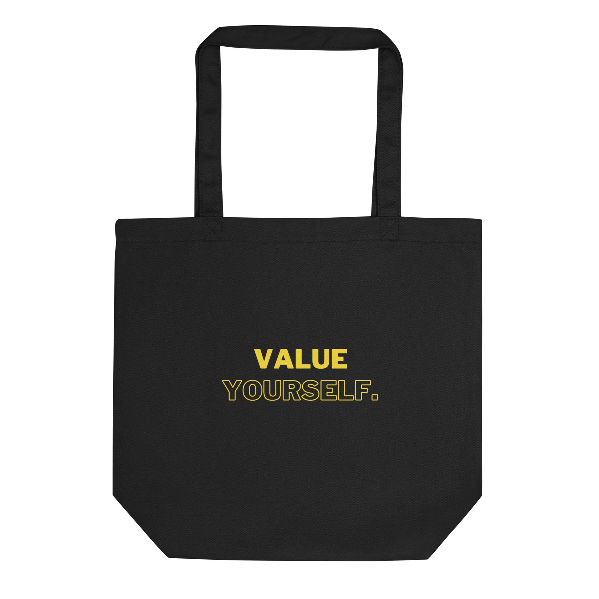 Self Worth Tote Bag - Left Placement by R.A. Apparel, image 1, front view, selected colour, left placement.