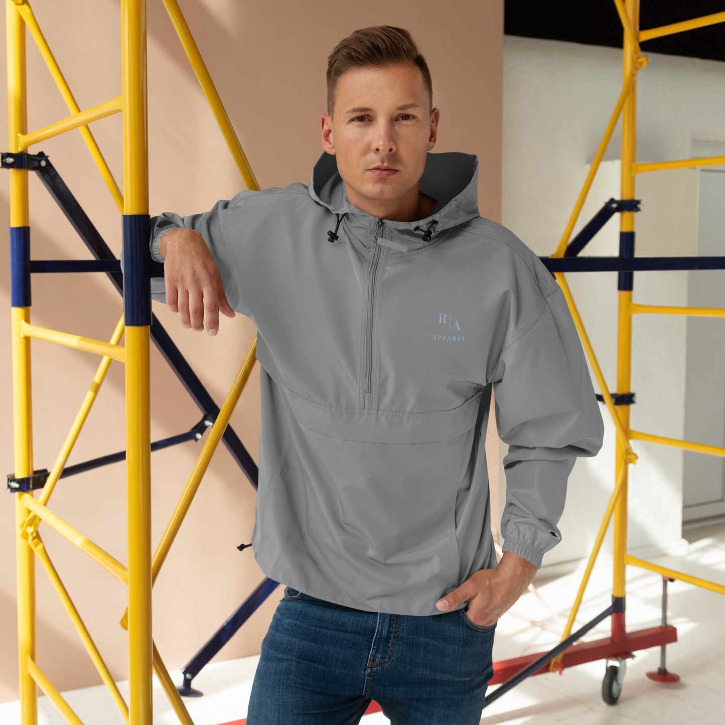 Timeless Windbreaker - Left Placement image 3 in Black, size L, showing front view for the Timeless design.