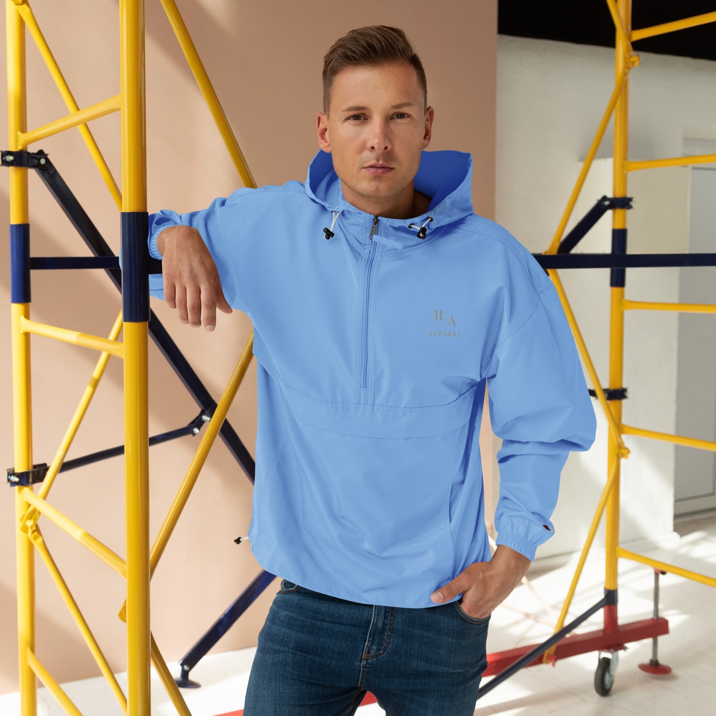 Timeless Windbreaker - Left Placement image 7 in Navy, size M, showing front view for the Timeless design.