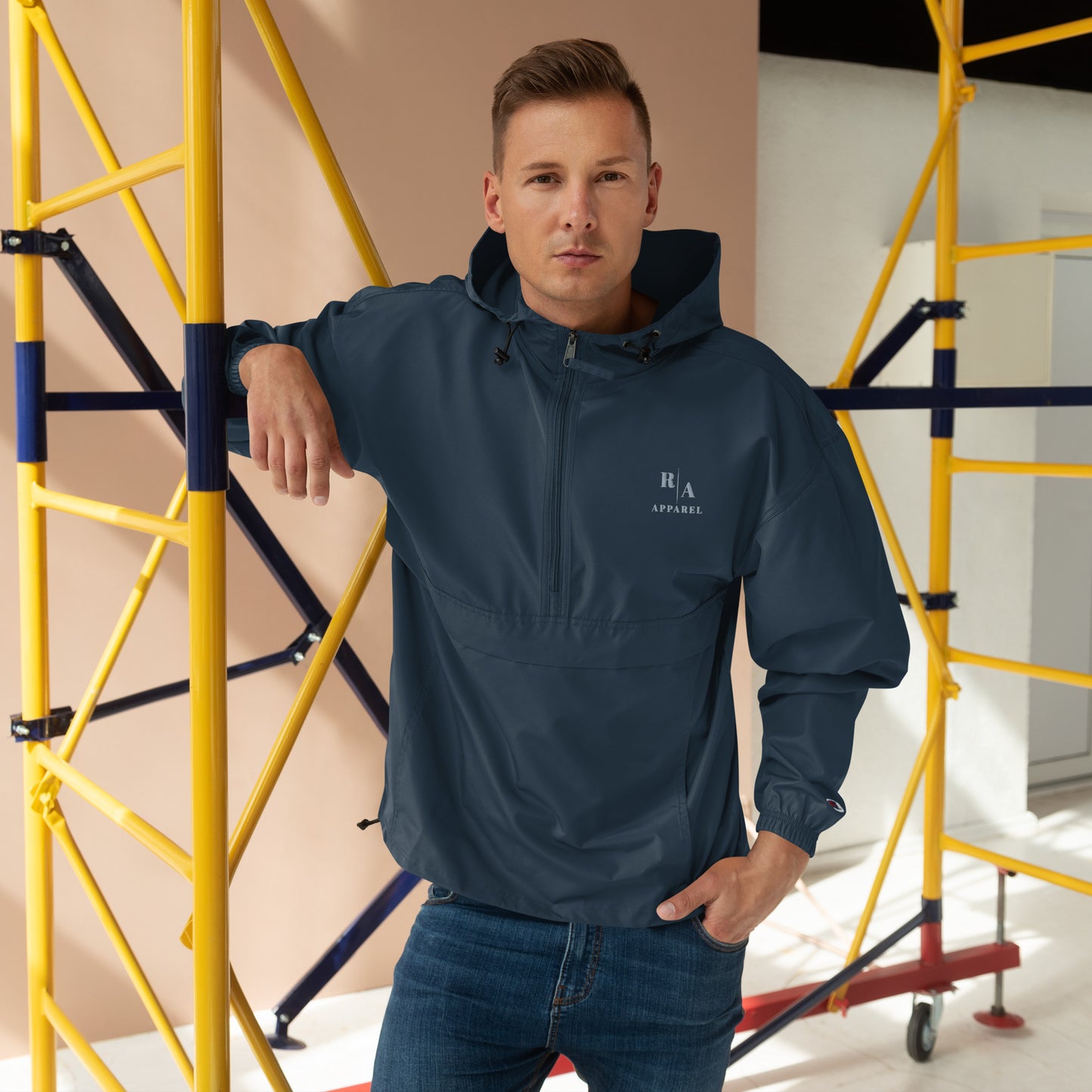 Timeless Windbreaker - Left Placement image 2 in Black, size M, showing front view for the Timeless design.