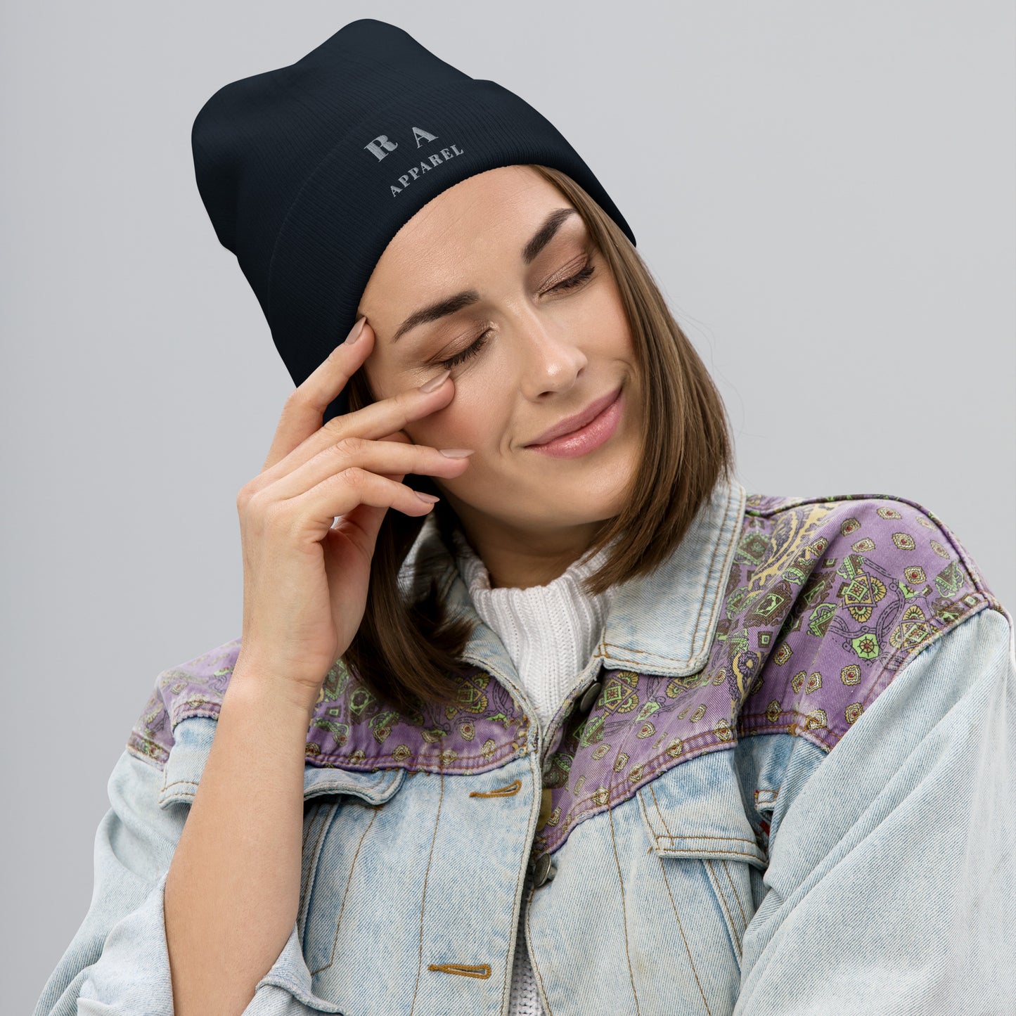 Timeless Beanie - Left Placement product image 1 in Black, with front view and left placement.