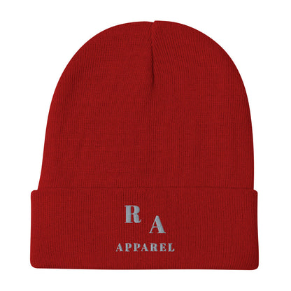 Timeless Beanie - Left Placement by R.A. Apparel, image 4, front view, Dark green, left placement.