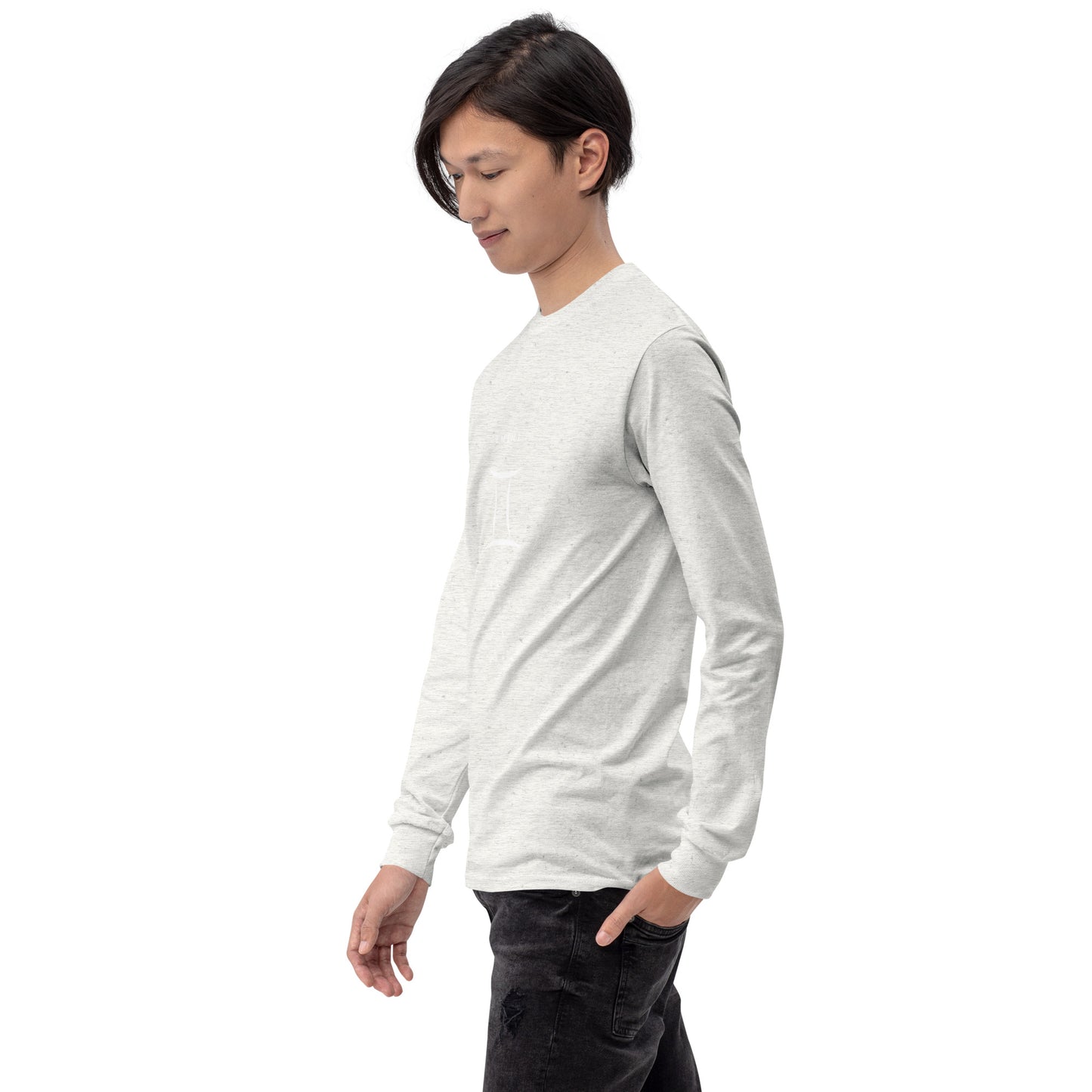 Twin Signal Men's Long Sleeve Shirt - Left Placement image 82: selected colour version with front view, left-side angle of the Gemini range.
